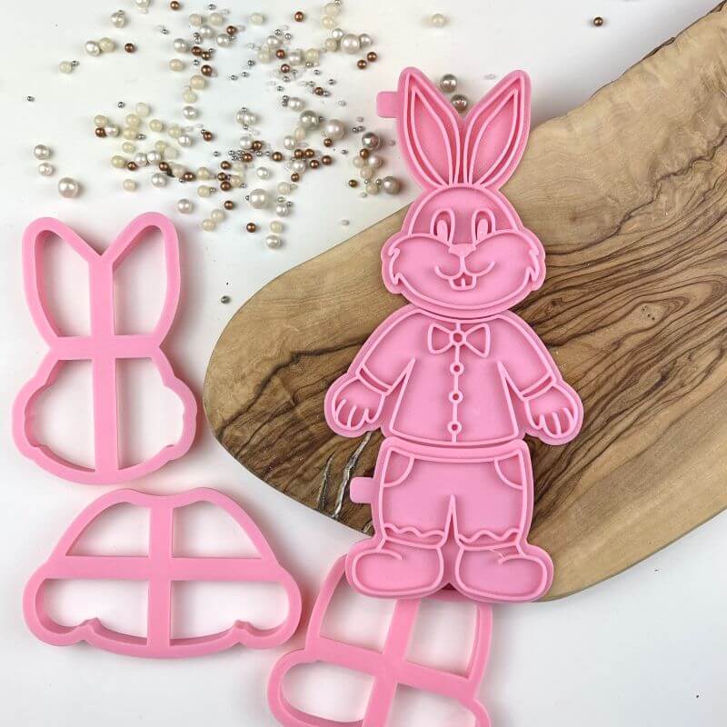 Rabbit Puzzle Set of 3 Easter Cookie Cutter and Stamp