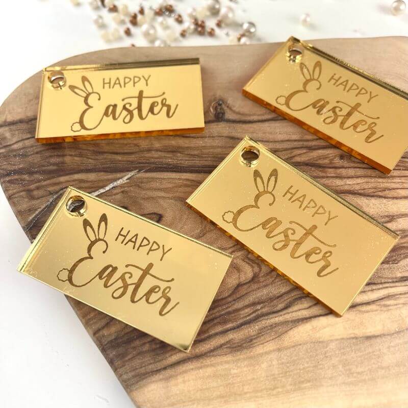 Happy Easter Cookie Box Tags Pack of 4- Premium 3mm Acrylic