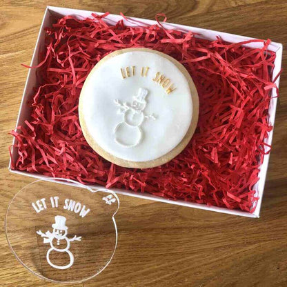 Let It Snow Snowman Cookie Embosser
