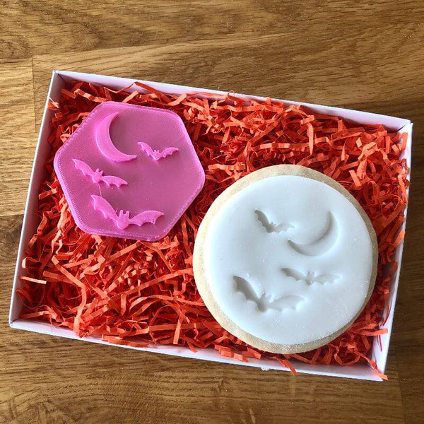 Flying Bats and Moon Cookie Stamp