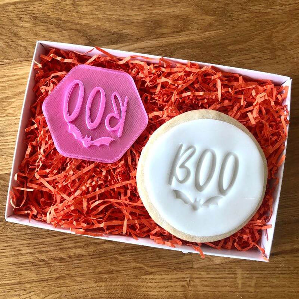 Boo with Bat Cookie Stamp