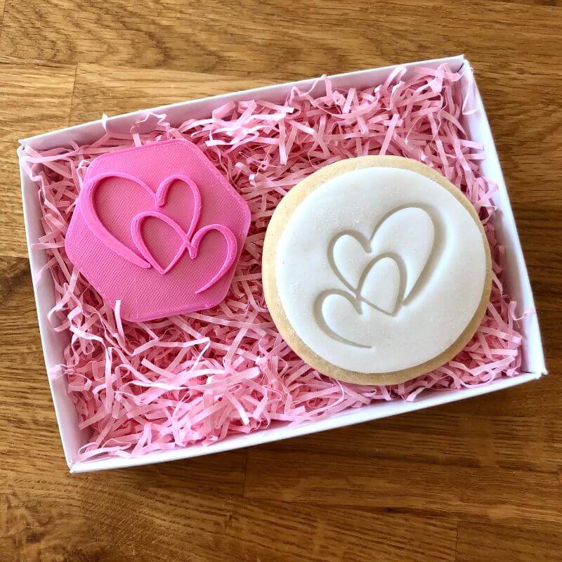 Double Heart Cookie Stamp