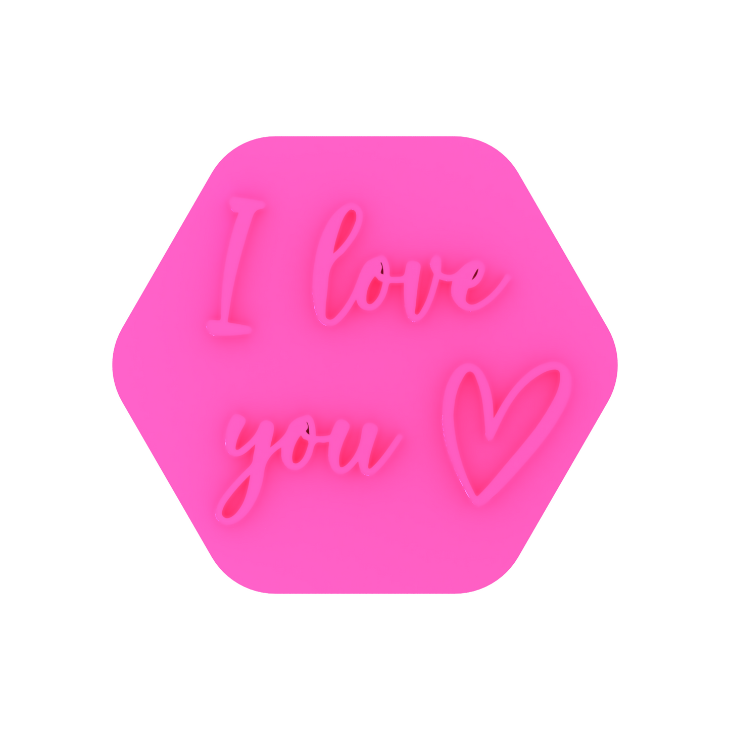 I Love You with Heart Cookie Stamp