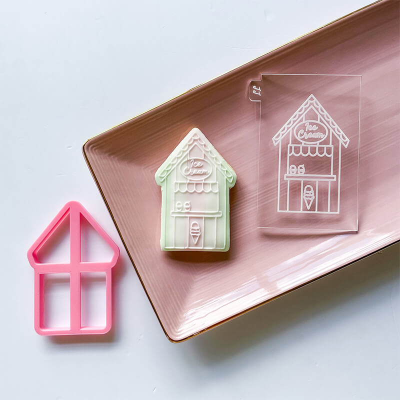 Ice Cream Hut Cookie Cutter and Embosser by Luvelia Louise