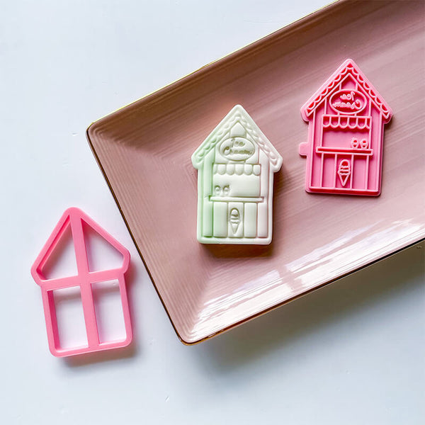Ice Cream Hut Cookie Cutter and Stamp by Luvelia Louise