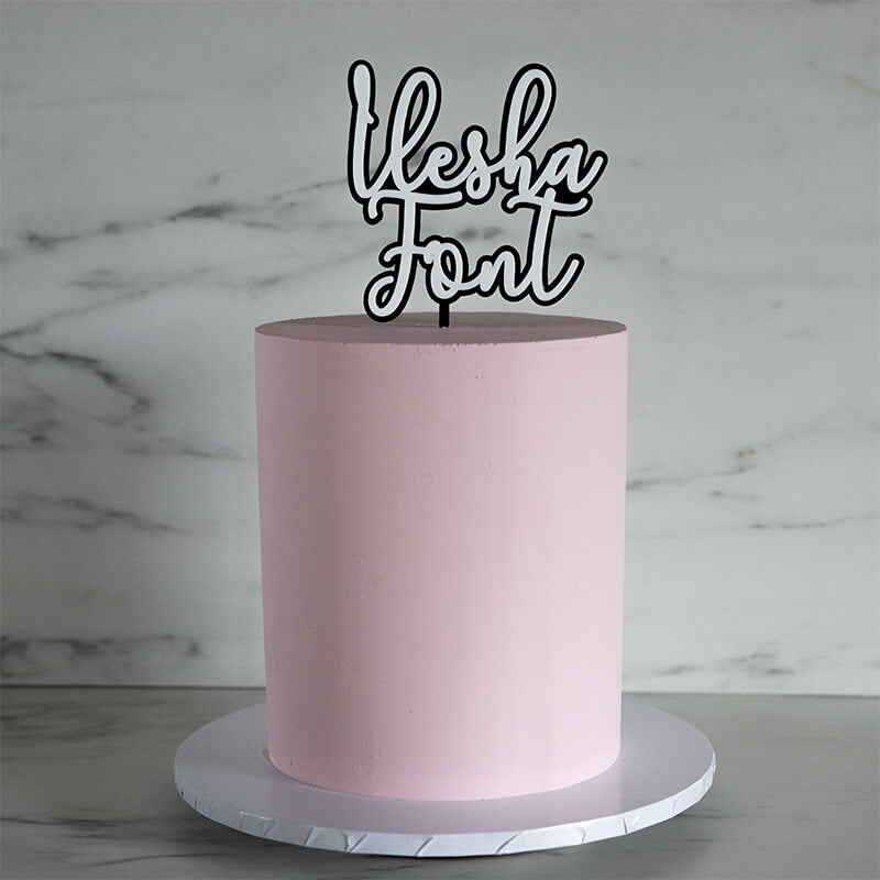 Ilesha Font Double Layer Custom Cake Topper or Cake Motif Premium 3mm Acrylic or Birch Wood