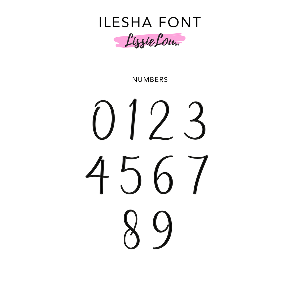 Ilesha Font Numbers Cake Topper or Cake Motif Premium 3mm Acrylic or Birch Wood