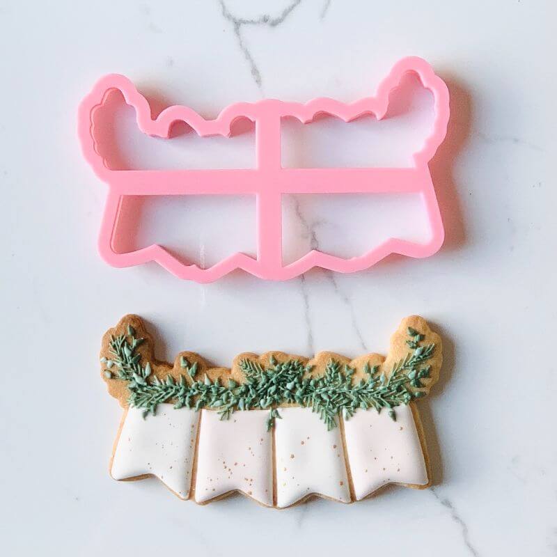 Floral Bunting Wedding Cookie Cutter