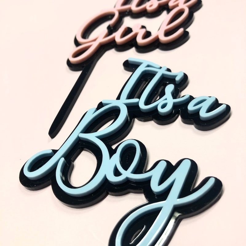 It's a Boy Double Layer Cake Topper