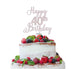 Happy 40th Birthday Pretty Cake Topper Glitter Card White