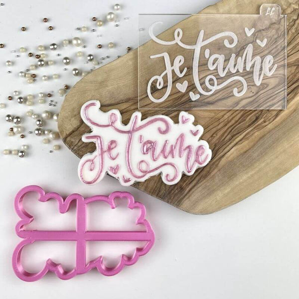 Je T'aime Valentine's Cookie Cutter and Embosser