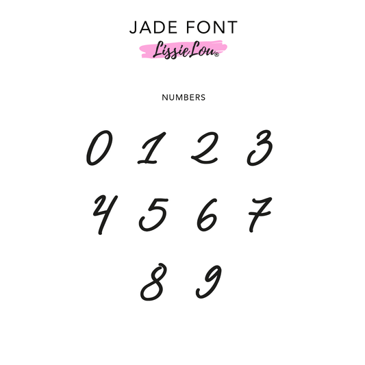 Jade Font Numbers Cake Topper or Cake Motif Premium 3mm Acrylic or Birch Wood