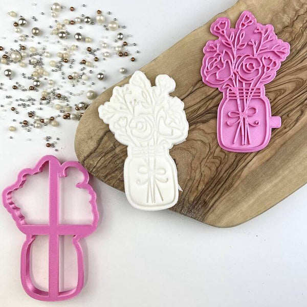 Jar of Flowers Mother's Day Cookie Cutter and Stamp