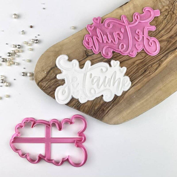 Je T'aime Valentine's Cookie Cutter and Stamp