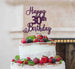 Happy 30th Birthday Pretty Cake Topper Glitter Card Dark Purple