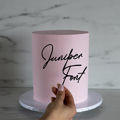 Juniper Font Custom Cake Topper or Cake Motif Premium 3mm Acrylic or Birch Wood