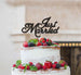 Just Married Wedding Cake Topper Glitter Card Black