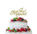 Just Married Wedding Cake Topper Glitter Card Gold