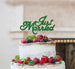 Just Married Wedding Cake Topper Glitter Card Green
