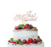 Just Married Wedding Cake Topper Glitter Card White