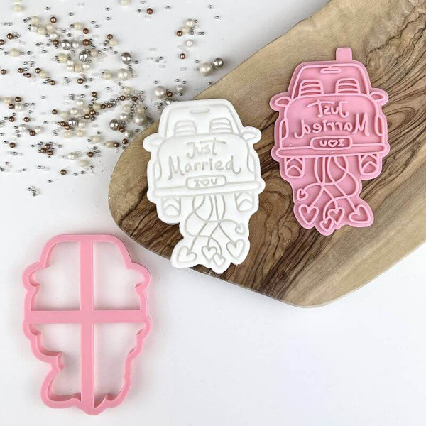 Just Married Wedding Car Cookie Cutter and Stamp