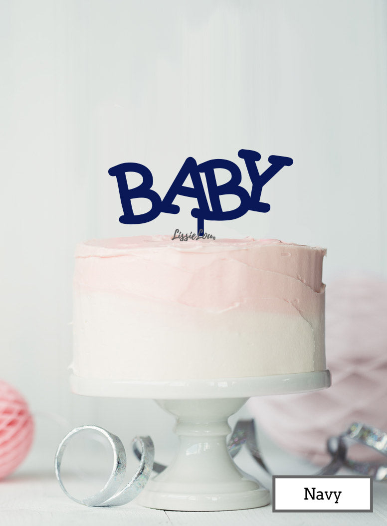 BABY Baby Shower Cake Topper Premium 3mm Acrylic Navy