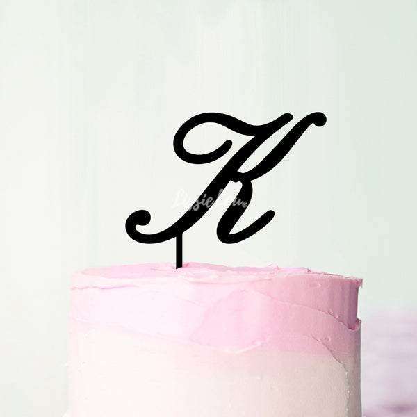 Wedding Initial Letter K Style Acrylic Cake Topper