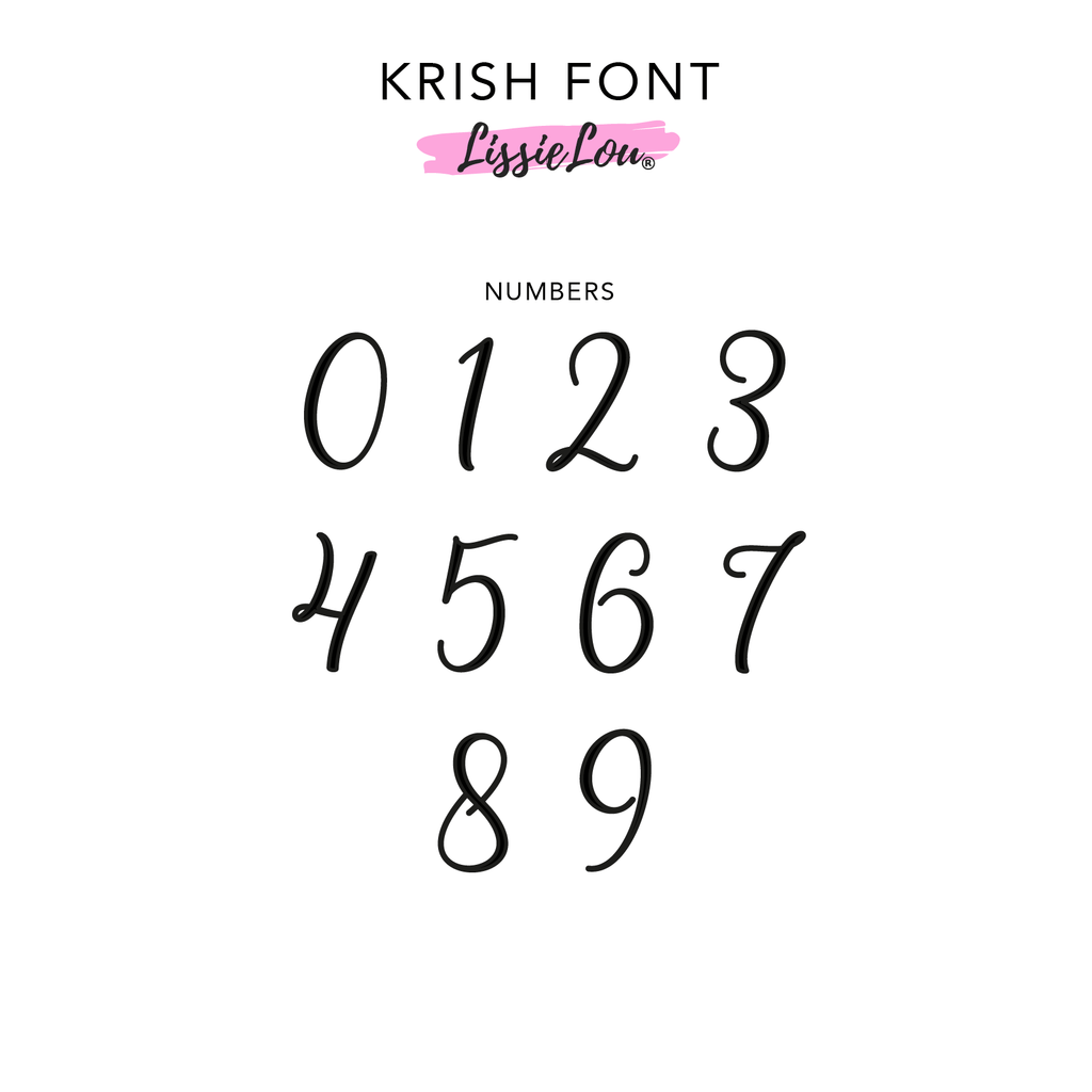 Krish Font Numbers Cake Topper or Cake Motif Premium 3mm Acrylic or Birch Wood
