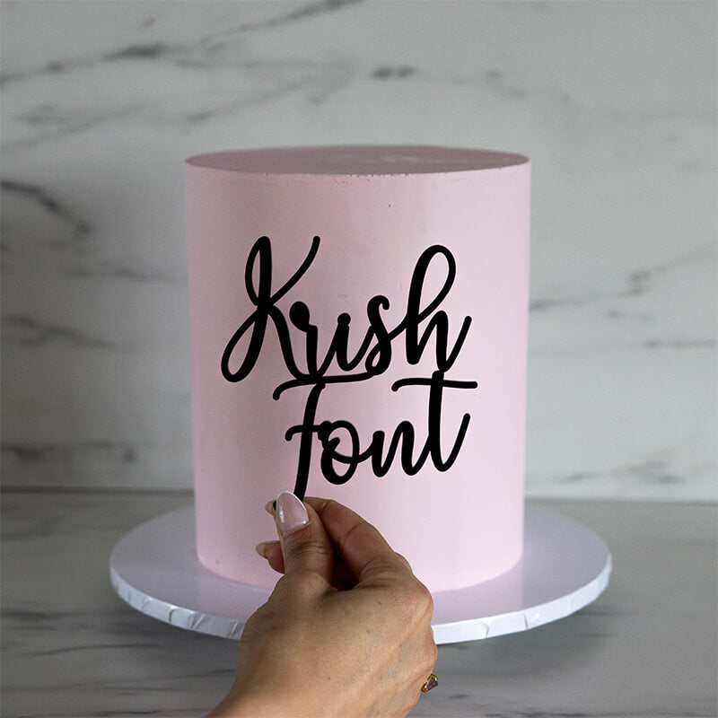 Krish Font Custom Cake Topper or Cake Motif Premium 3mm Acrylic or Birch Wood