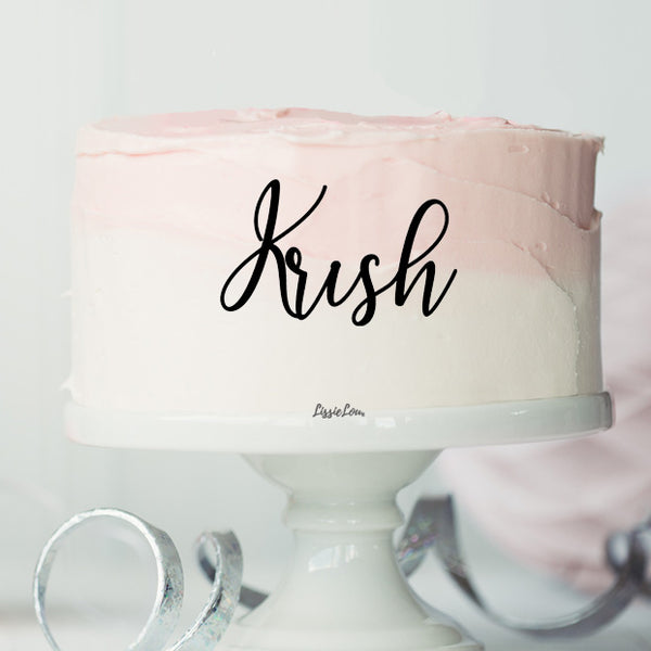 Krish Font Style Cake Motif