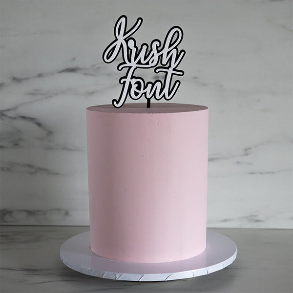 Krish Font Double Layer Custom Cake Topper or Cake Motif Premium 3mm Acrylic or Birch Wood