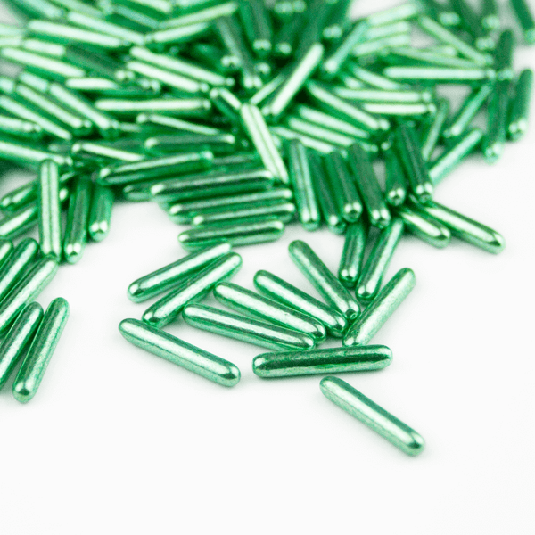 Green Metallic Rod Sprinkles