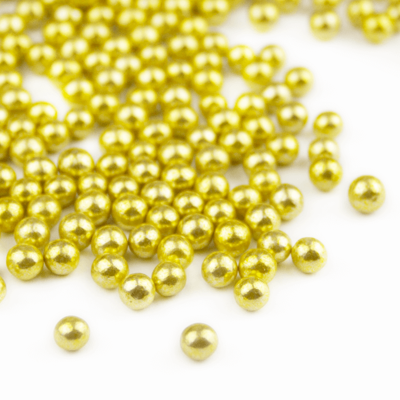 Metallic Yellow Gold Sugar Balls Sprinkles 4mm