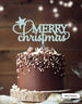Merry Christmas Star Cake Topper Premium 3mm Acrylic Mint Green
