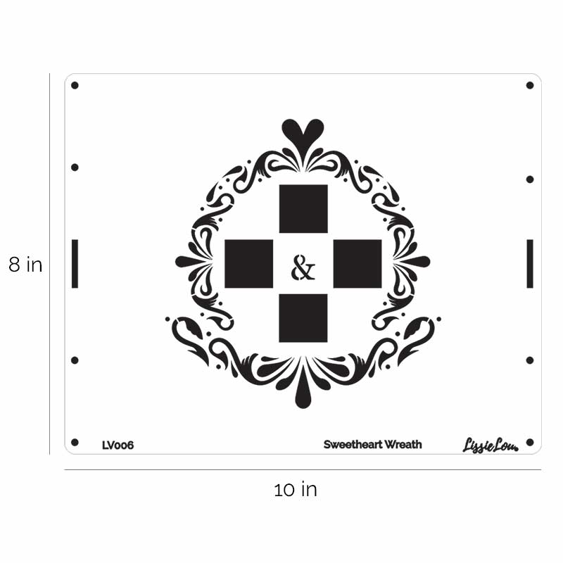 Sweetheart Wreath Cake Stencil - Full Size Design