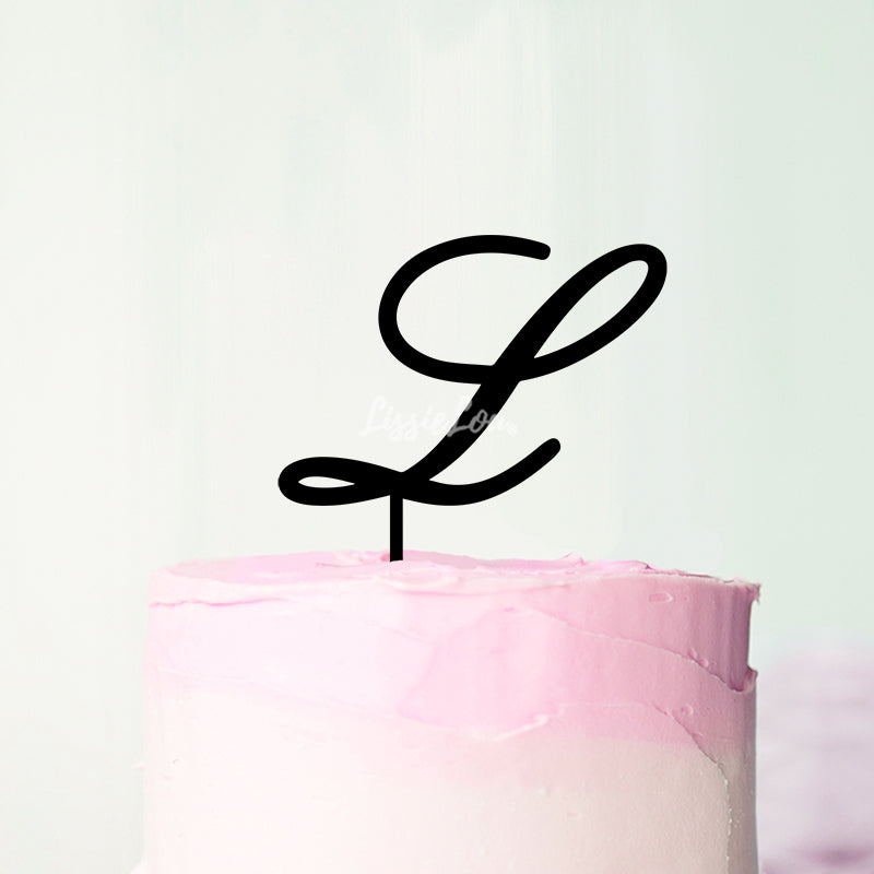 Wedding Initial Letter L Style Acrylic Cake Topper