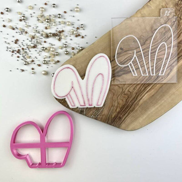 Large Floppy Rabbit Ears Easter Cookie Cutter and Embosser