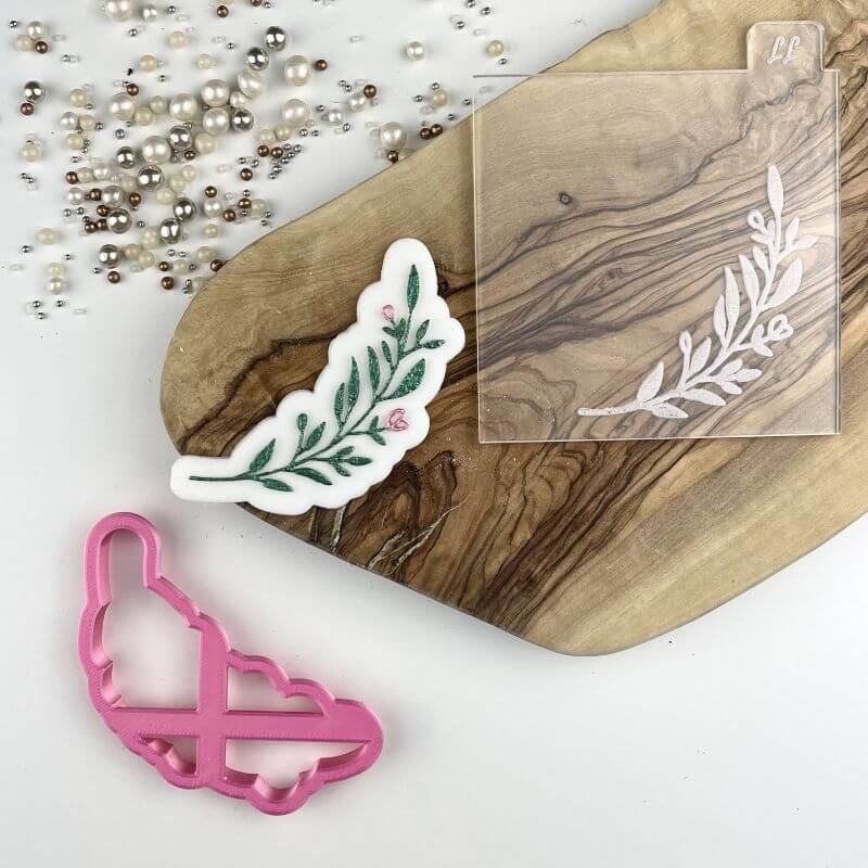 Leaf Corner Floral Cookie Cutter and Embosser