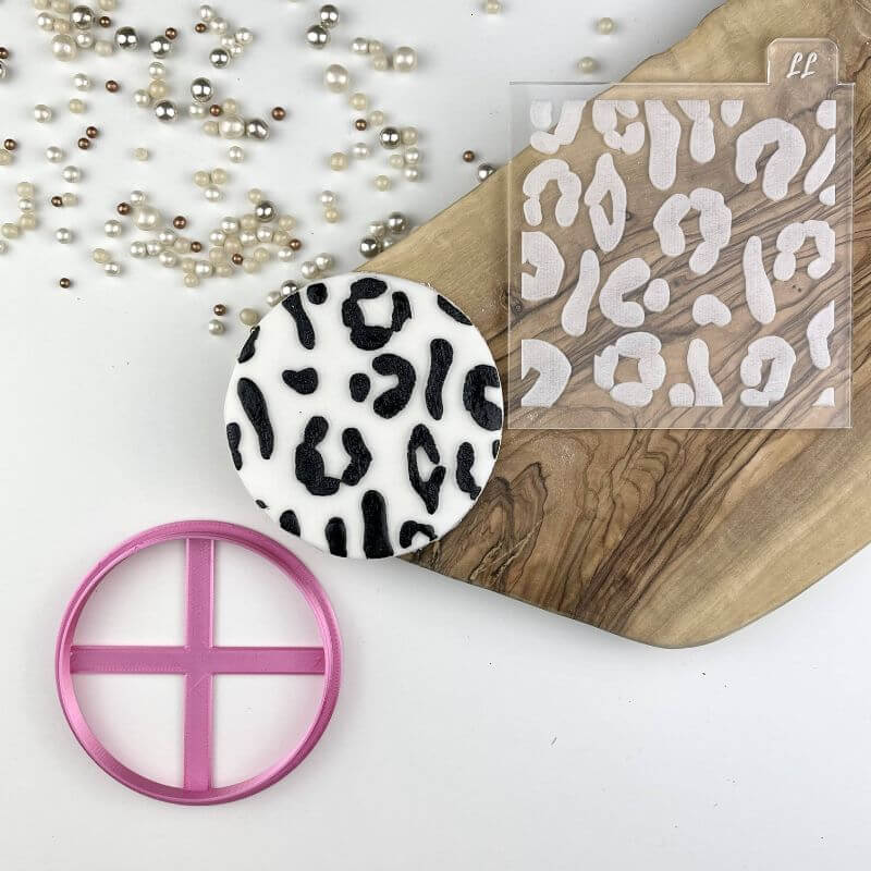 Leopard Animal Print Texture Tile Jungle Cookie Cutter and Embosser