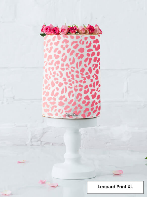 Leopard Print Cake Stencil - XL Design Size