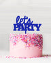 Let's Party Acrylic Cake Topper Blue