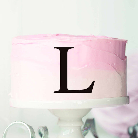 Clementine Font Style Letter L Cake Motif Premium 3mm Acrylic or Birch Wood