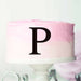 Clementine Font Style Letter P Cake Motif Premium 3mm Acrylic or Birch Wood