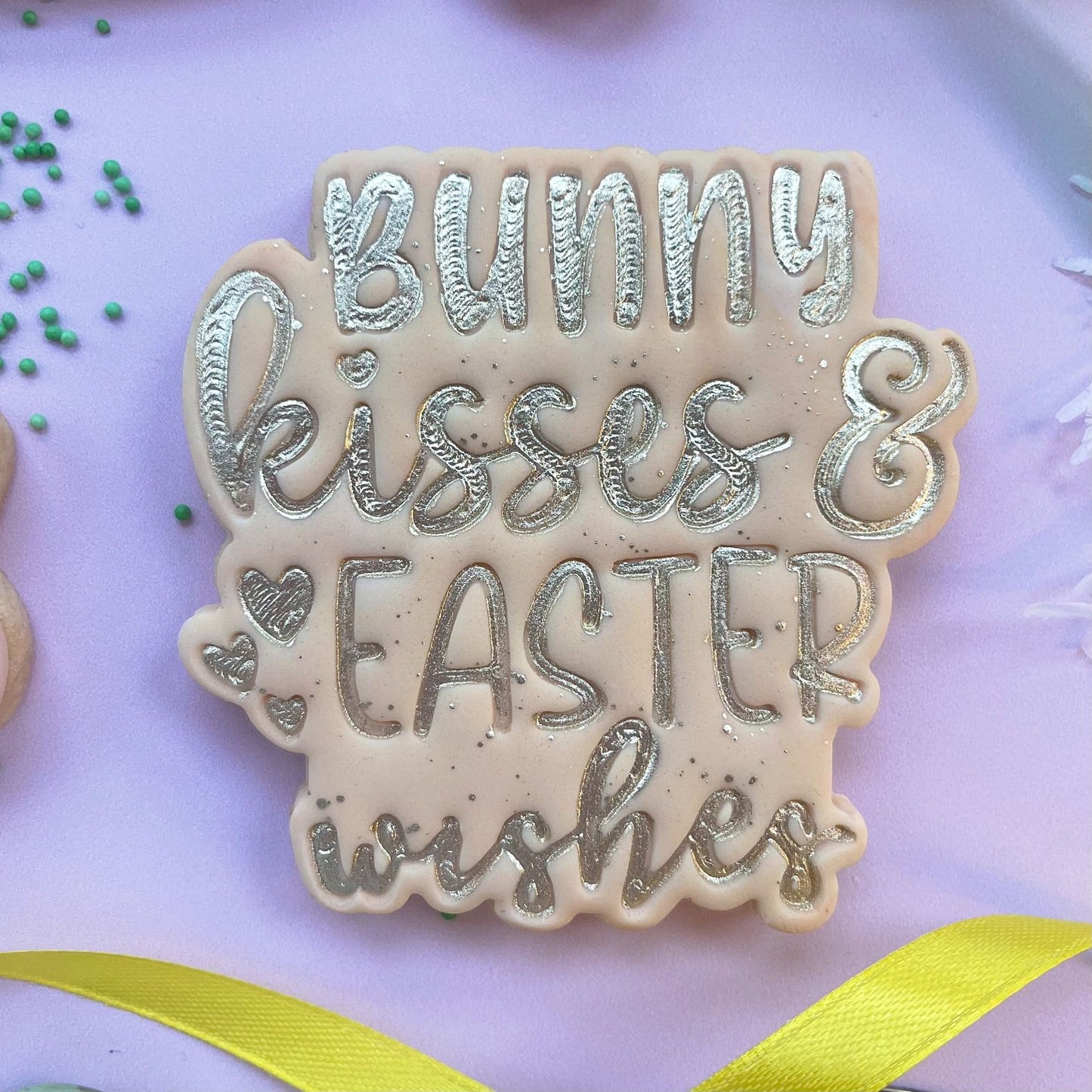 Bunny Kisses and Easter Wishes Cookie Cutter and Stamp