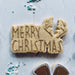 Merry Christmas with Antlers Cookie Cutter and Embosser