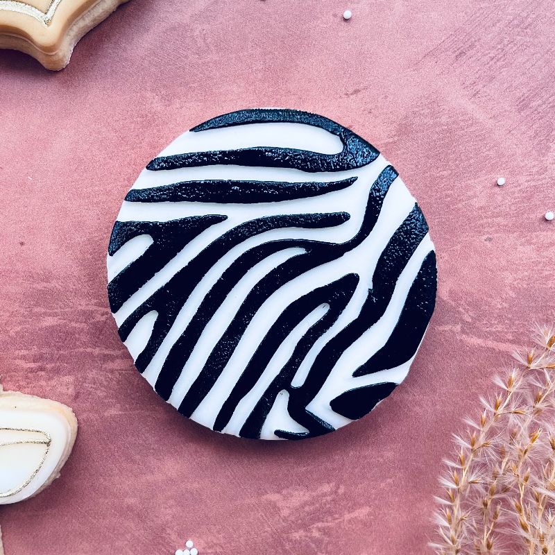 Zebra Animal Print Texture Tile Jungle Cookie Cutter and Embosser