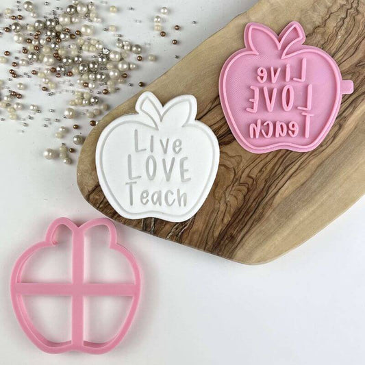 Live Love Teach Teacher Cookie Cutter and Stamp