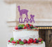 Llama Cake Topper Glitter Card Light Purple