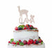 Llama Cake Topper Glitter Card White