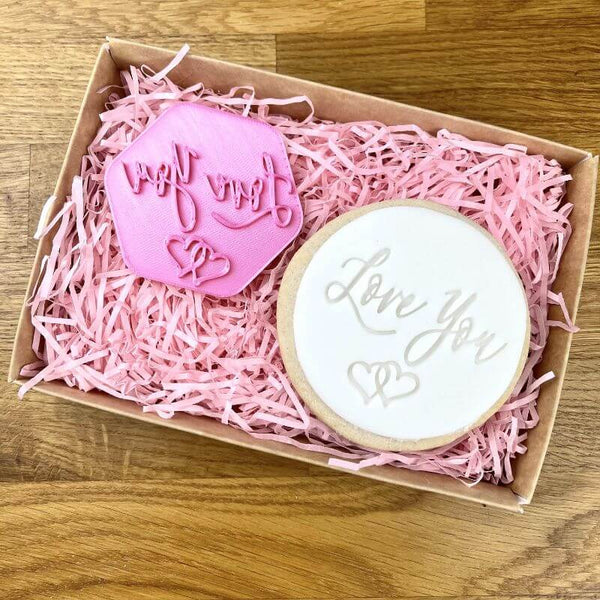 Love You in Script Font Mother's Day Cookie Stamp